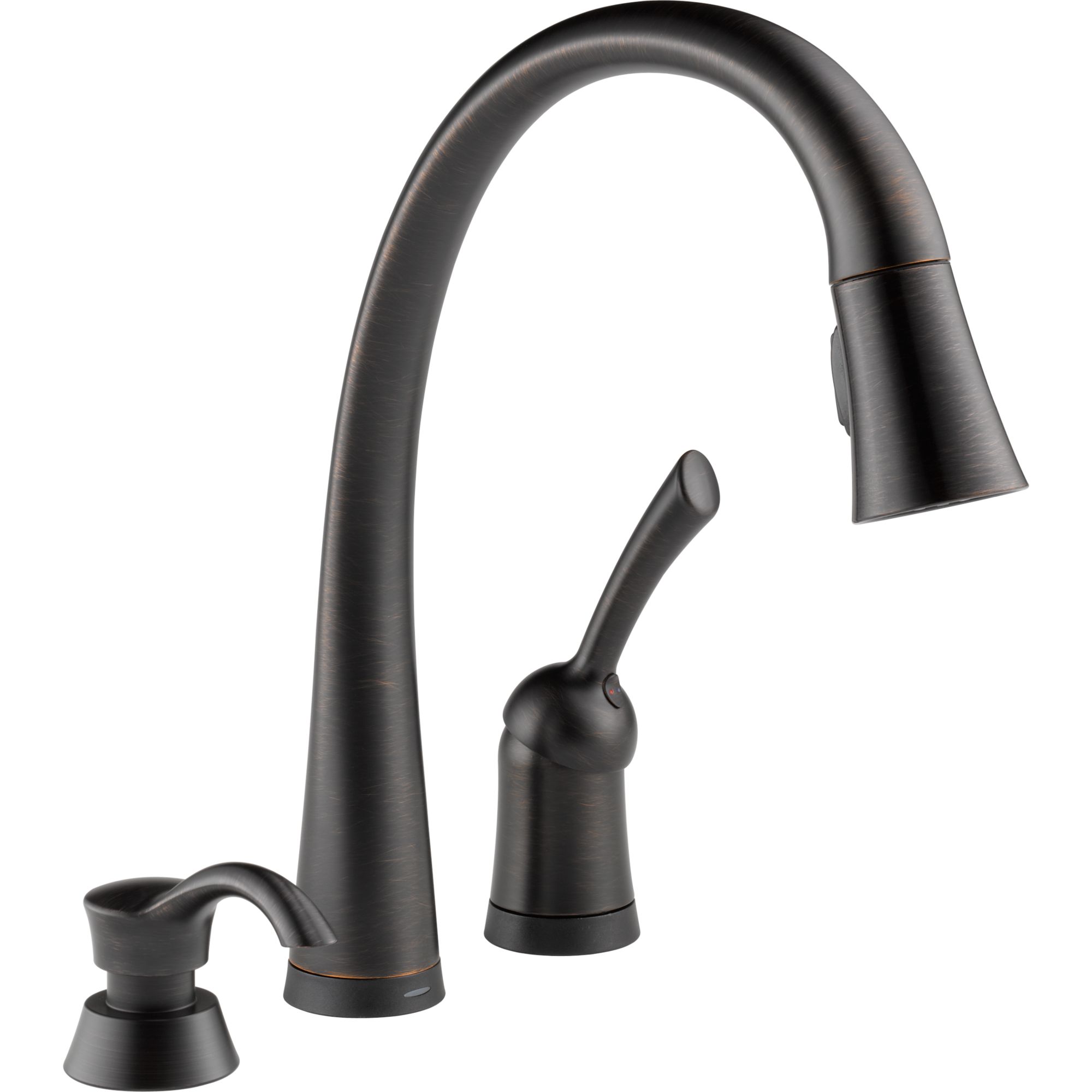 Delta 980T-RBSD-DST Pilar Single-handle Pull-down Kitchen Faucet with Touch2O Technology and Soap Dispenser Venetian Bronze